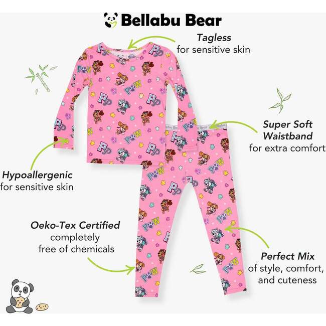 PAW Patrol: Varsity Pink Bamboo Kids Pajamas, Pink - Pajamas - 2