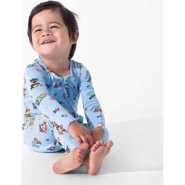 PAW Patrol: Varsity Blue Bamboo Convertible Footie, Blue - Footie Pajamas - 3