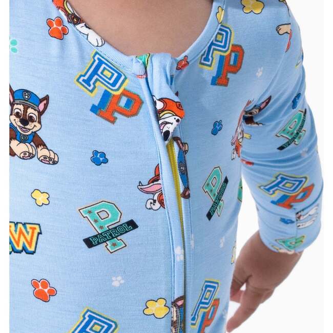 PAW Patrol: Varsity Blue Bamboo Convertible Footie, Blue - Footie Pajamas - 4