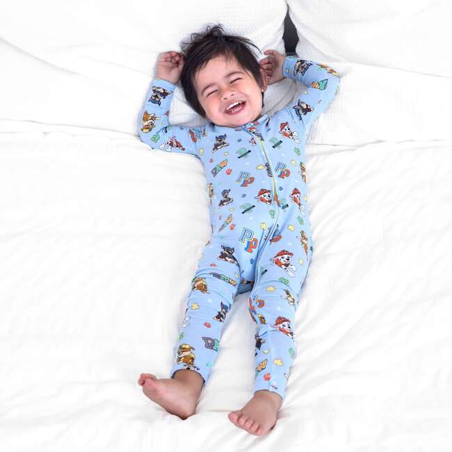PAW Patrol: Varsity Blue Bamboo Convertible Footie, Blue - Footie Pajamas - 7
