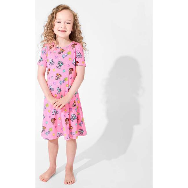 PAW Patrol: Varsity Pink Bamboo Girls' Short Sleeve Dress, Pink - Dresses - 4