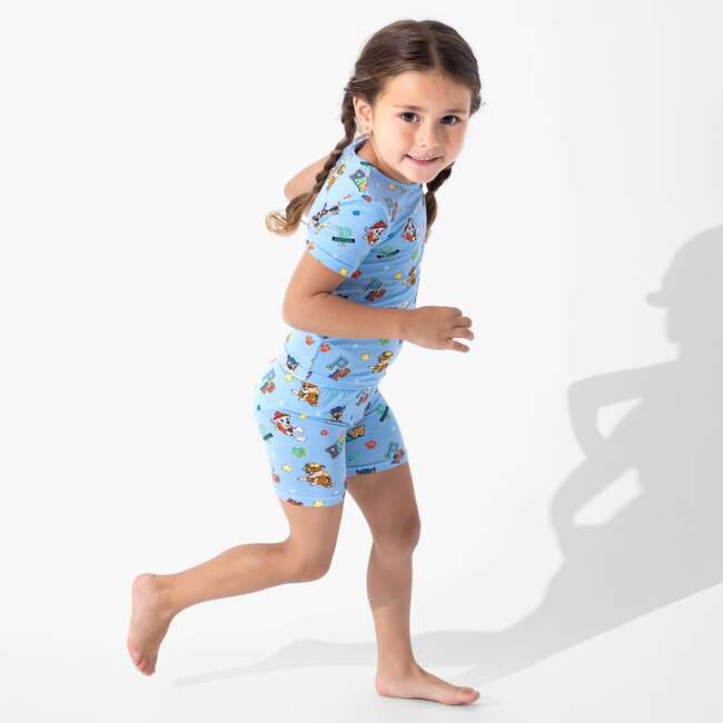 PAW Patrol: Varsity Blue Bamboo Kids Pajama Short Set, Blue - Pajamas - 4