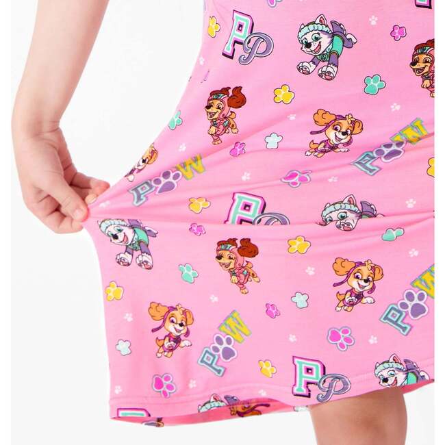 PAW Patrol: Varsity Pink Bamboo Girls' Short Sleeve Dress, Pink - Dresses - 7