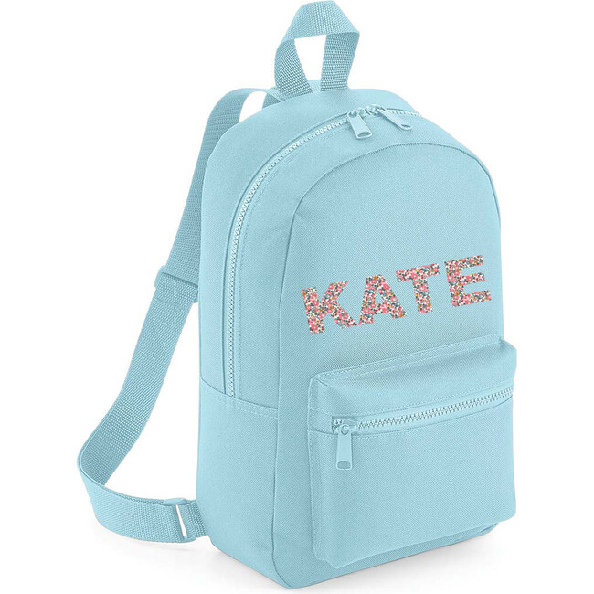 Liberty of London Personalised Name Mini Backpack, Light Blue