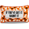 Haunt It Needlepoint Pillow, Orange, White - Decorative Pillows - 1 - thumbnail