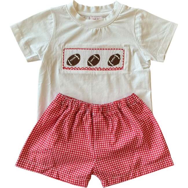 Red Gingham Football, Wyatt Short Set
