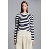 Ava Stripe Sweater, Ivory/Navy Stripe - Sweaters - 2