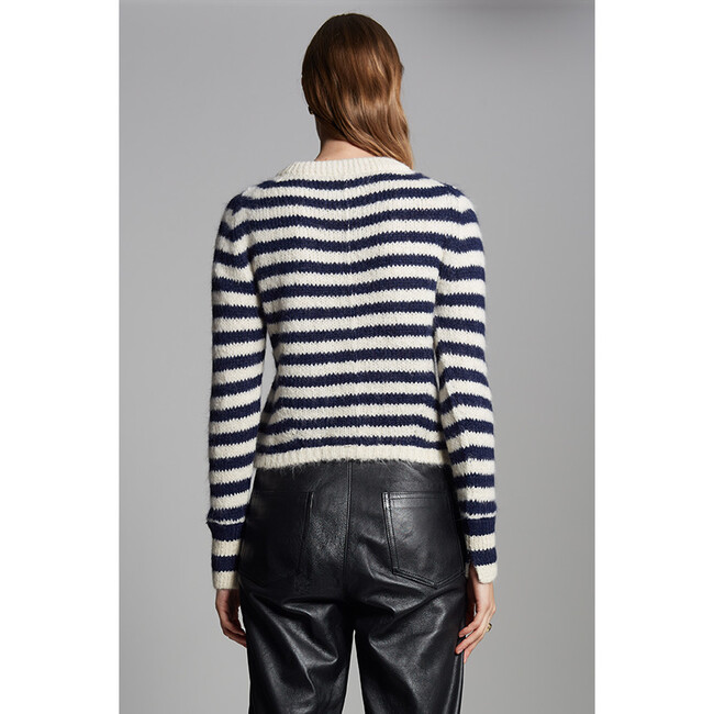 Ava Stripe Sweater, Ivory/Navy Stripe - Sweaters - 8