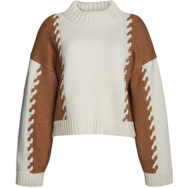 Alexis Sweater, Ivory/Camel Combo