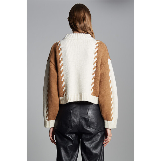 Alexis Sweater, Ivory/Camel Combo - Sweaters - 3