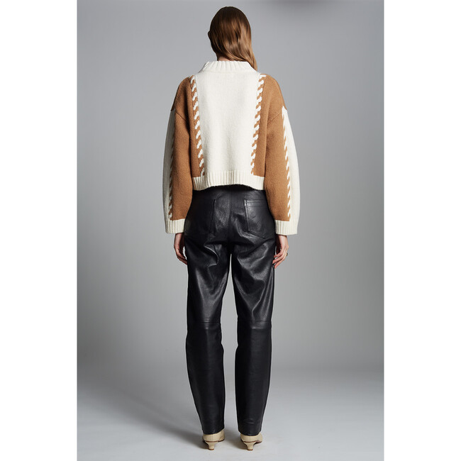 Alexis Sweater, Ivory/Camel Combo - Sweaters - 5
