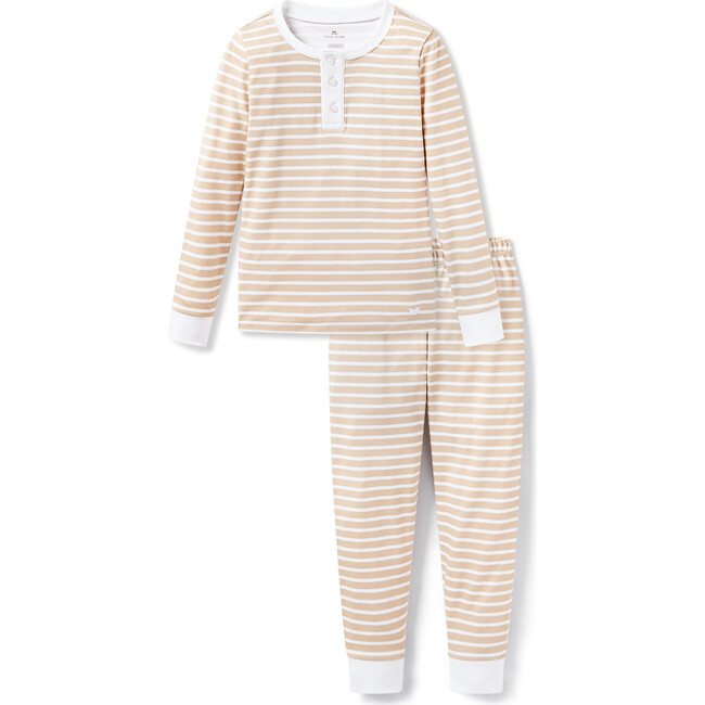 Snug Fit Pajama Set, Camel Stripe