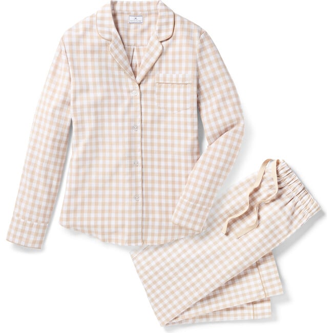 Women's Pajama Set, Camel Gingham