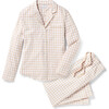 Women's Pajama Set, Camel Gingham - Pajamas - 1 - thumbnail