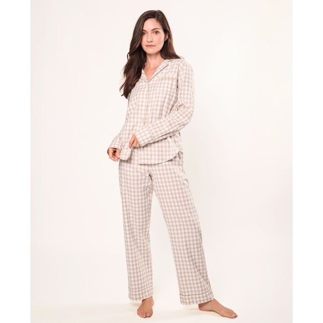 Women's Pajama Set, Camel Gingham