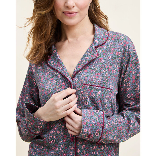 Women's Pima Cotton Pajama Set, Fleurs de Saison - Pajamas - 3