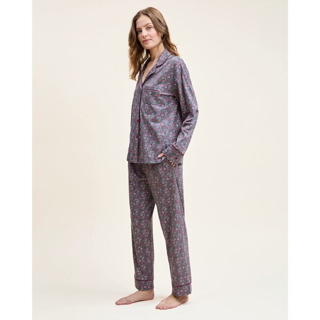 Women's Pima Cotton Pajama Set, Fleurs de Saison - Pajamas - 4