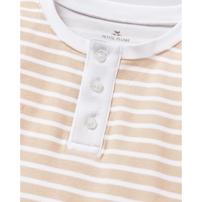 Snug Fit Pajama Set, Camel Stripe - Pajamas - 6
