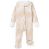 Pima Cotton Romper, Camel Stripe - Rompers - 1 - thumbnail