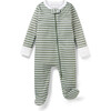 Pima Cotton Romper, Sage Stripe - Rompers - 1 - thumbnail