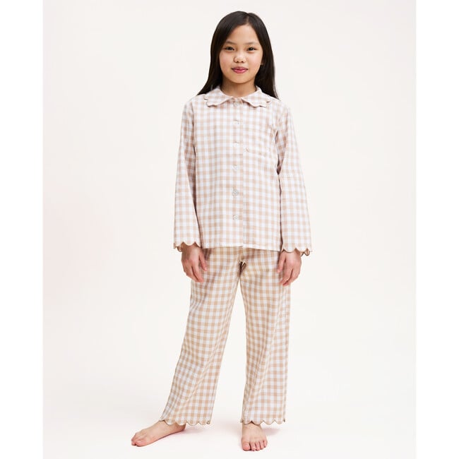Colette Pajama Set, Camel Gingham