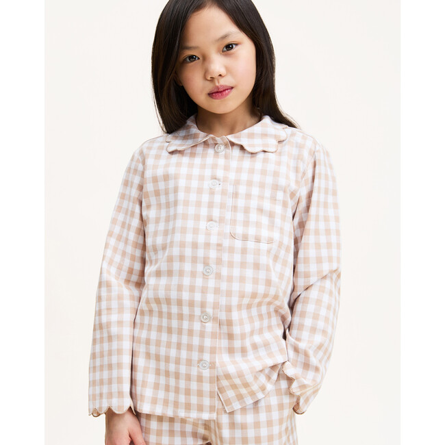 Colette Pajama Set, Camel Gingham - Pajamas - 3