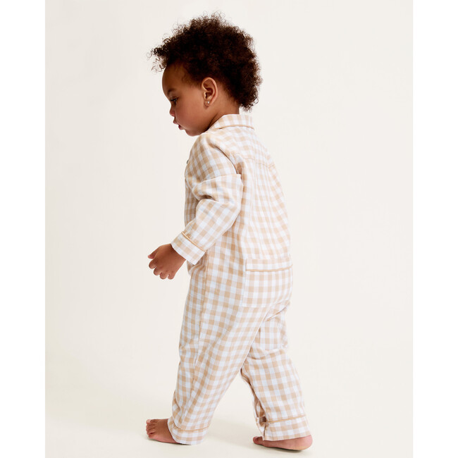 Classic Romper, Camel Gingham - Rompers - 4
