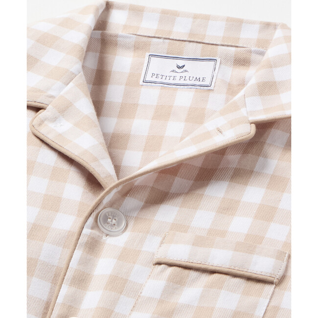 Classic Pajama Set, Camel Gingham - Pajamas - 6