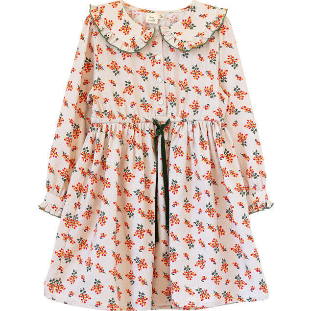 Girls Adelaide Velvet Tie Dress | Autumn Floral