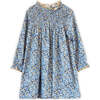 Girls Smocked Long Sleeves Dress | Blue and Mustard Wildflowers - Dresses - 1 - thumbnail