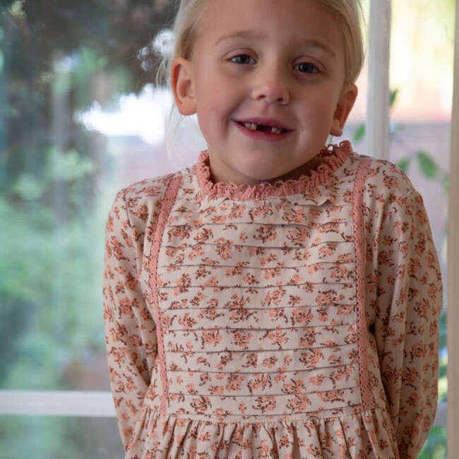 Toddler Lulu Dress with Lace Trim | Pink Heather - Dresses - 2