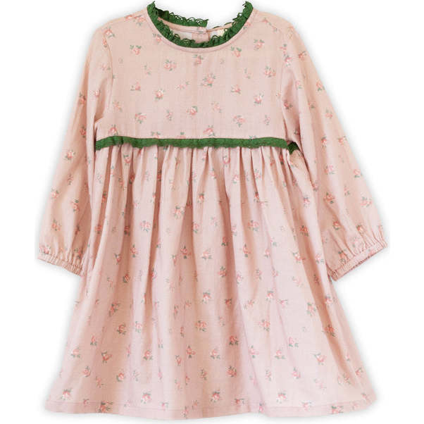 Toddler Priya Dress with Lace Trim | Vintage Pink Rose
