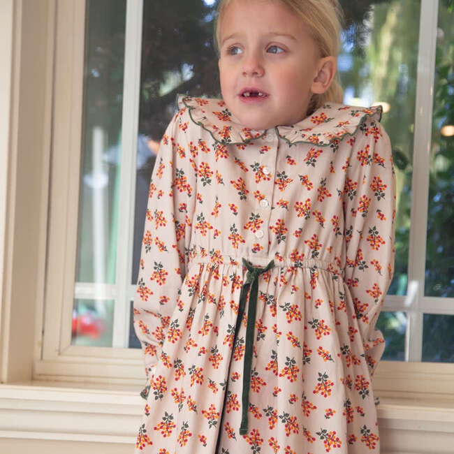 Girls Adelaide Velvet Tie Dress | Autumn Floral - Dresses - 2