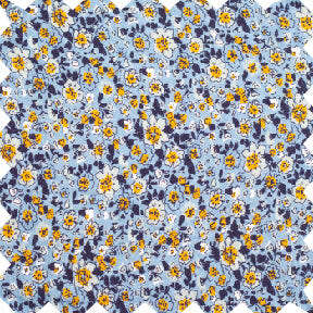 Girls Adelaide Velvet Tie Dress | Blue and Mustard Wildflowers - Dresses - 3