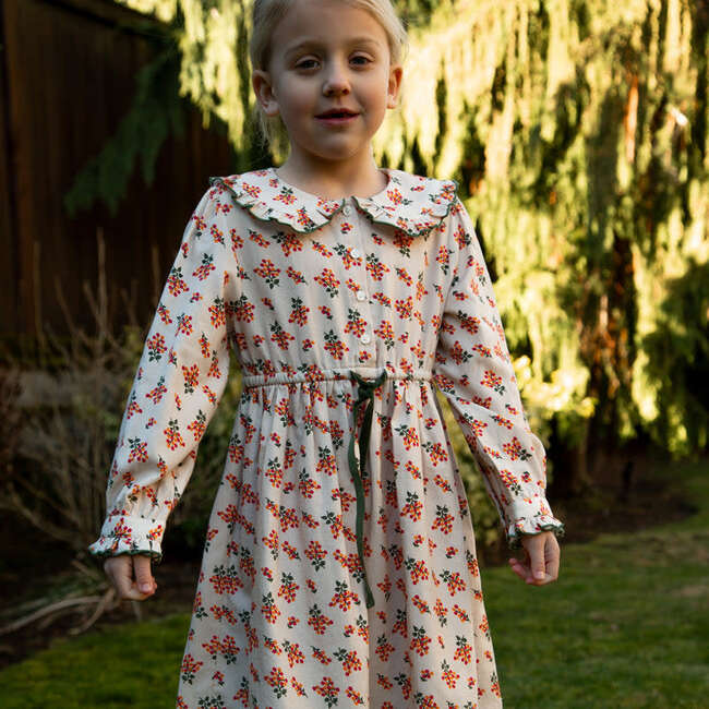 Girls Adelaide Velvet Tie Dress | Autumn Floral - Dresses - 3