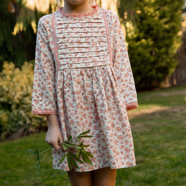 Toddler Lulu Dress with Lace Trim | Pink Heather - Dresses - 4