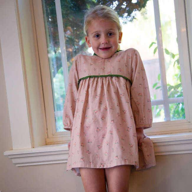 Toddler Priya Dress with Lace Trim | Vintage Pink Rose - Dresses - 2