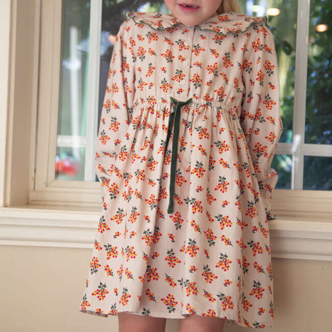 Girls Adelaide Velvet Tie Dress | Autumn Floral - Dresses - 4