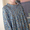 Girls Smocked Long Sleeves Dress | Blue and Mustard Wildflowers - Dresses - 5