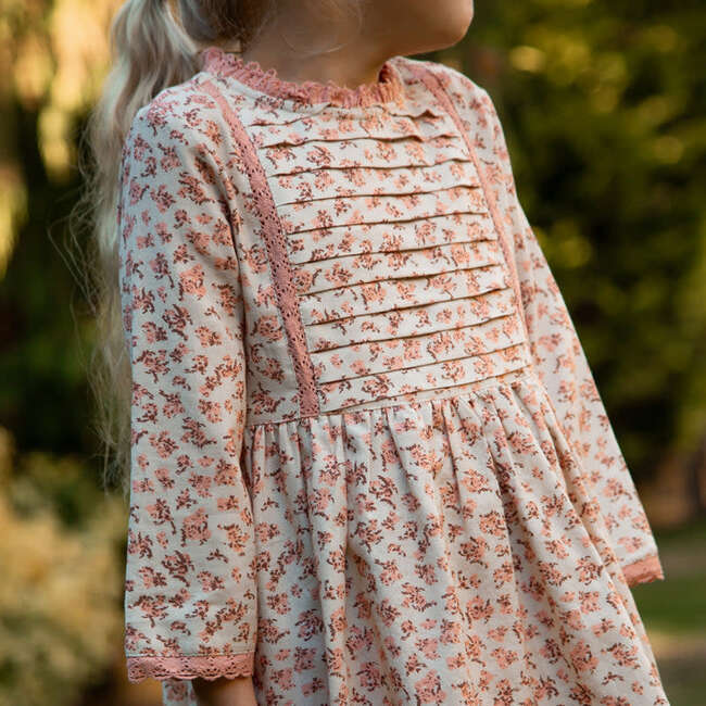 Toddler Lulu Dress with Lace Trim | Pink Heather - Dresses - 6