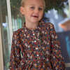 Girls Long Sleeves Dress with Front Ruffle | Garden Confetti - Dresses - 4