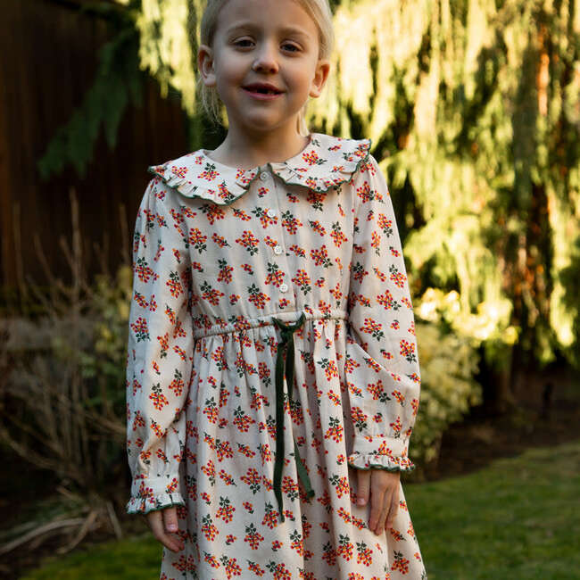 Girls Adelaide Velvet Tie Dress | Autumn Floral - Dresses - 6