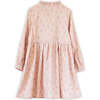 Girls Long Sleeves Dress with Front Ruffle | Vintage Pink Rose - Dresses - 7
