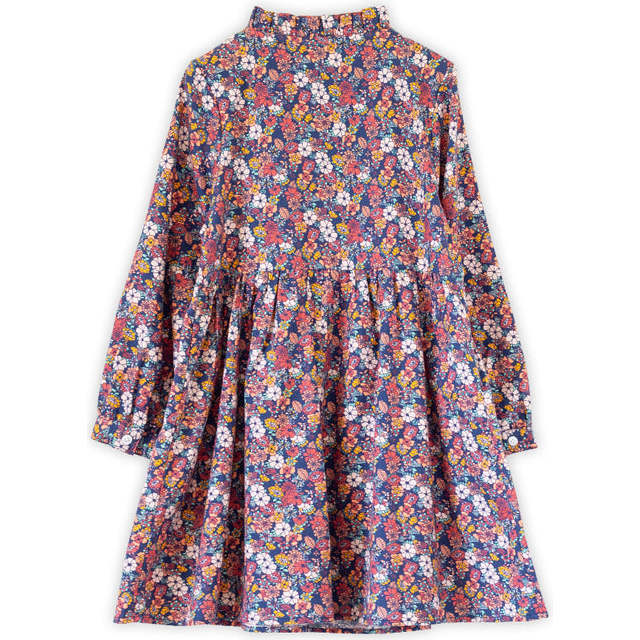 Girls Long Sleeves Dress with Front Ruffle | Garden Confetti - Dresses - 7