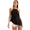 Talita Silk Blouse, Black - Blouses - 1 - thumbnail