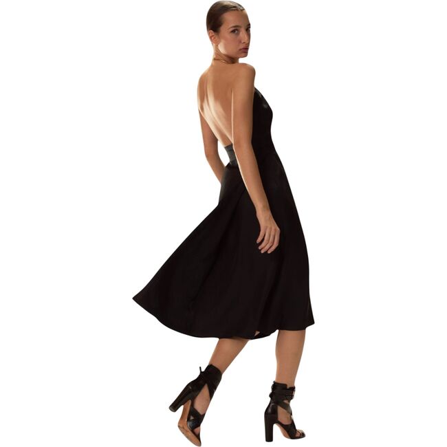 Talita Silk Wrap Dress, Black - Dresses - 2