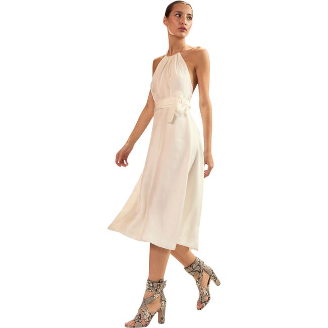 Talita Silk Wrap Dress, White - Dresses - 2