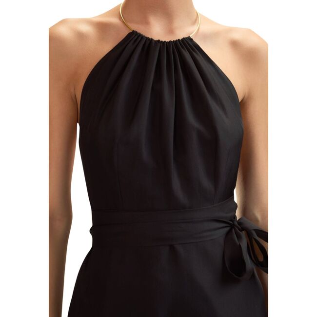 Talita Silk Wrap Dress, Black - Dresses - 3