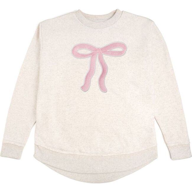 Coquette Bow Patch Adult Sweatshirt, Natural - Sweatshirts - 1
