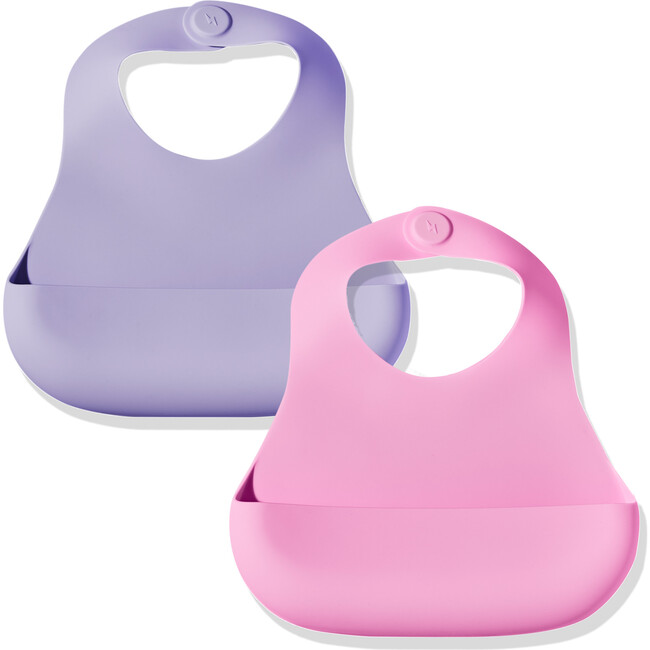 Magnetic Silicone Bib 2-Pack, Strawberry Dream & Grape Crush
